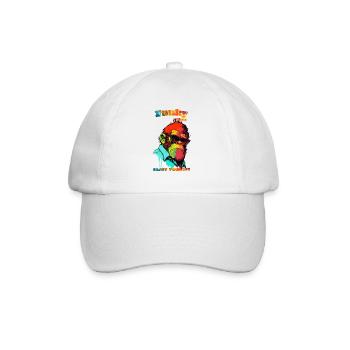 Funky vibes. Enjoy your life. Gorilla - Baseball Cap - white/white - Front