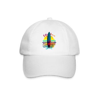 Leben Liebe Surfen - Baseballkappe - Weiß/Weiß - Vorne