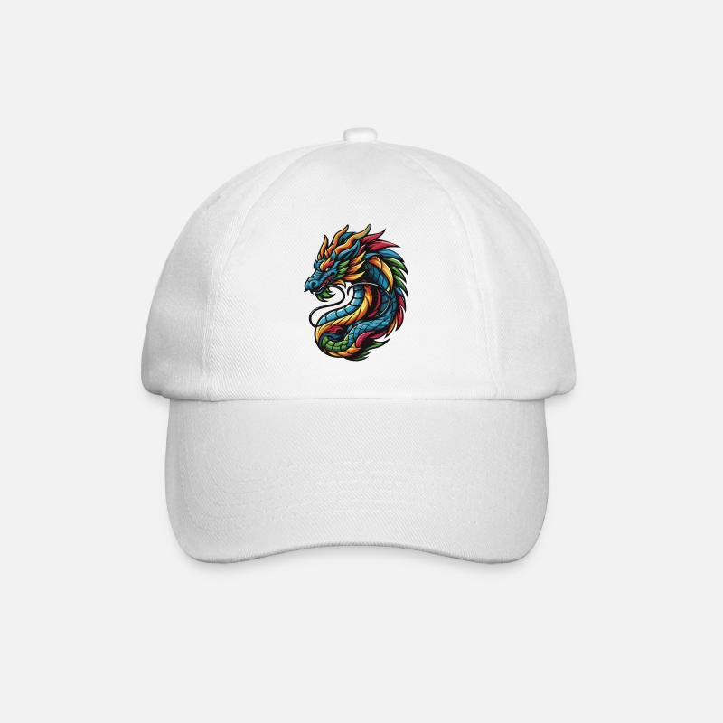 Dragon chinois coloré - Casquette classique - blanc/blanc
