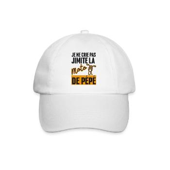 Je ne Crie pas J'imite la Moto de Pépé - Casquette classique - blanc/blanc - Devant