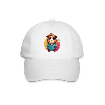 Cochon d’Inde cool avec sweat à capuche et lunettes de soleil - Casquette classique - blanc/blanc - Devant