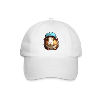 Guinea pig with blue cap - Baseball Cap - white/white - Front