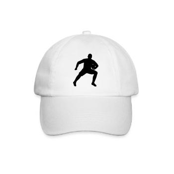 Rugby player defending ball - Baseball Cap - white/white - Front