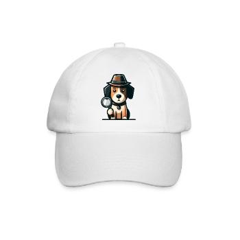Mystery Hound: The Case of the Curious Canine - Baseball Cap - white/white - Front