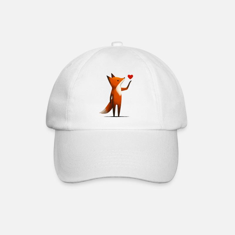 Renard avec du cœur - Casquette classique - blanc/blanc
