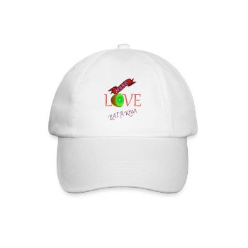 Liebe Freunde Familie Partner Glück Leben Gesund - Baseballkappe - Weiß/Weiß - Vorne