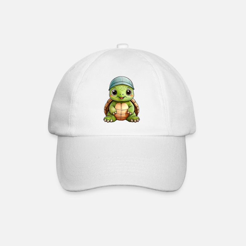 Kleine Schildkröte - Baseballkappe - Weiß/Weiß