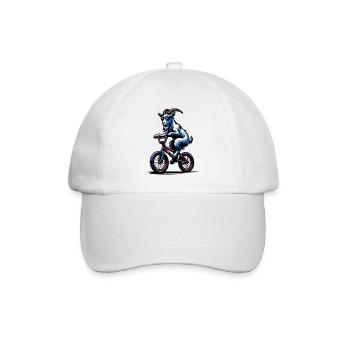Ziege Auf BMX Coole Fahrrad Action - Baseballkappe - Weiß/Weiß - Vorne