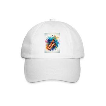 Saxophone aquarelle - Casquette classique - blanc/blanc - Devant