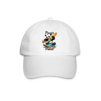 Panda / Tier / Zoo / Bambus / Wild / Kindlich - Baseballkappe - Weiß/Weiß - Vorne