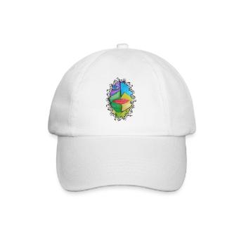 Abstract Colorful Face Portrait - Baseball Cap - white/white - Front