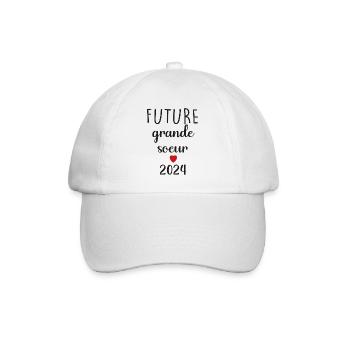 Zukünftige große Schwester - 2024 - Baseballkappe - Weiß/Weiß - Vorne