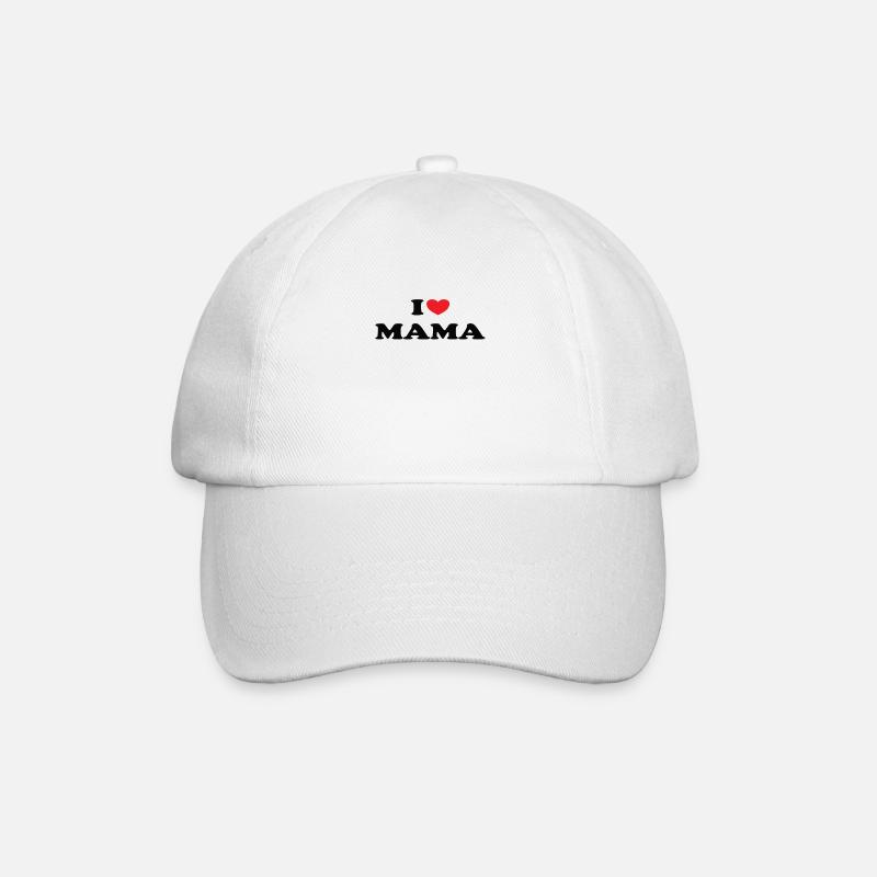 I Love Mama - Baseballkappe - Weiß/Weiß