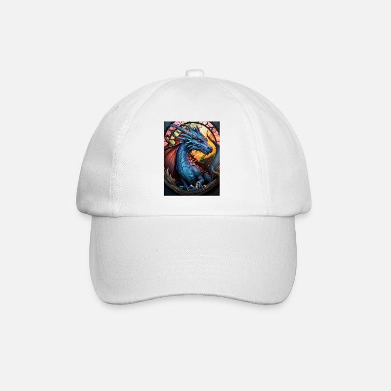 Drache - Baseballkappe - Weiß/Weiß