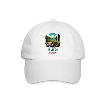 Motif du désert de cactus de Jalisco Mexico - Casquette classique - blanc/blanc - Devant