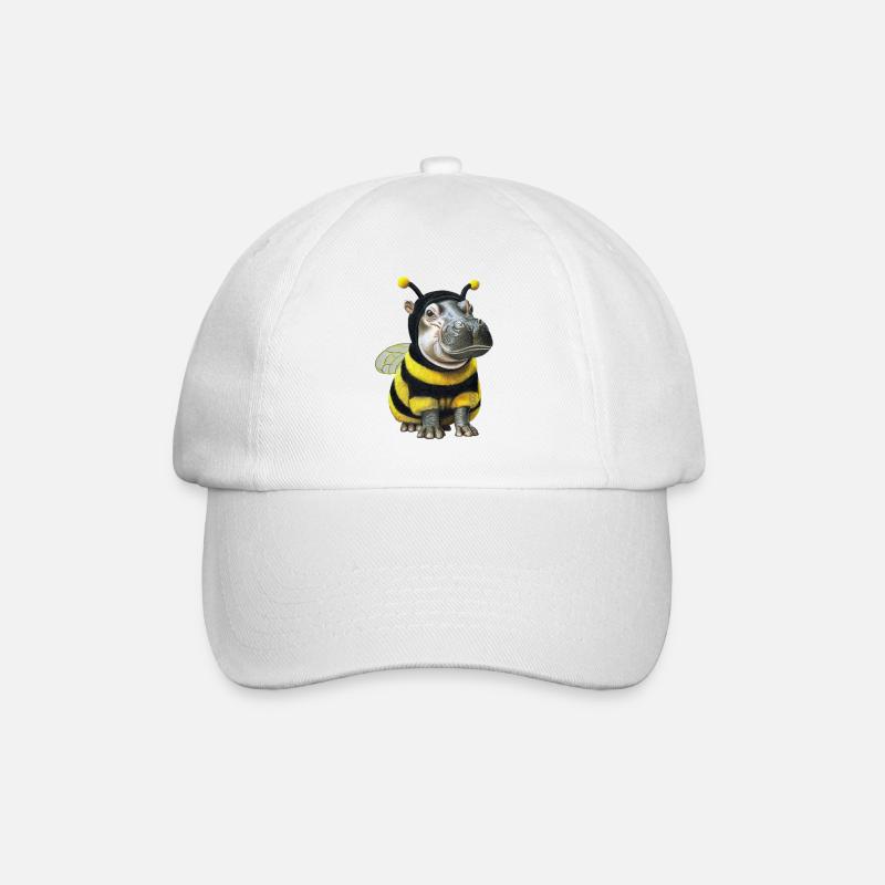 Abeille hippopotame 2 - Casquette classique - blanc/blanc