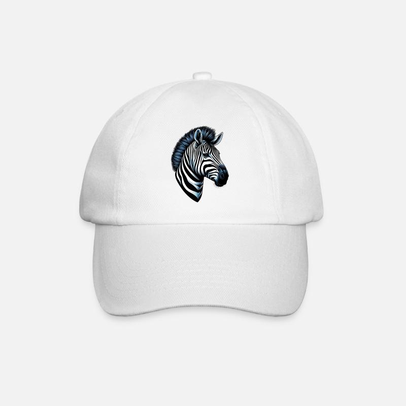 Zebra - Baseballkappe - Weiß/Weiß