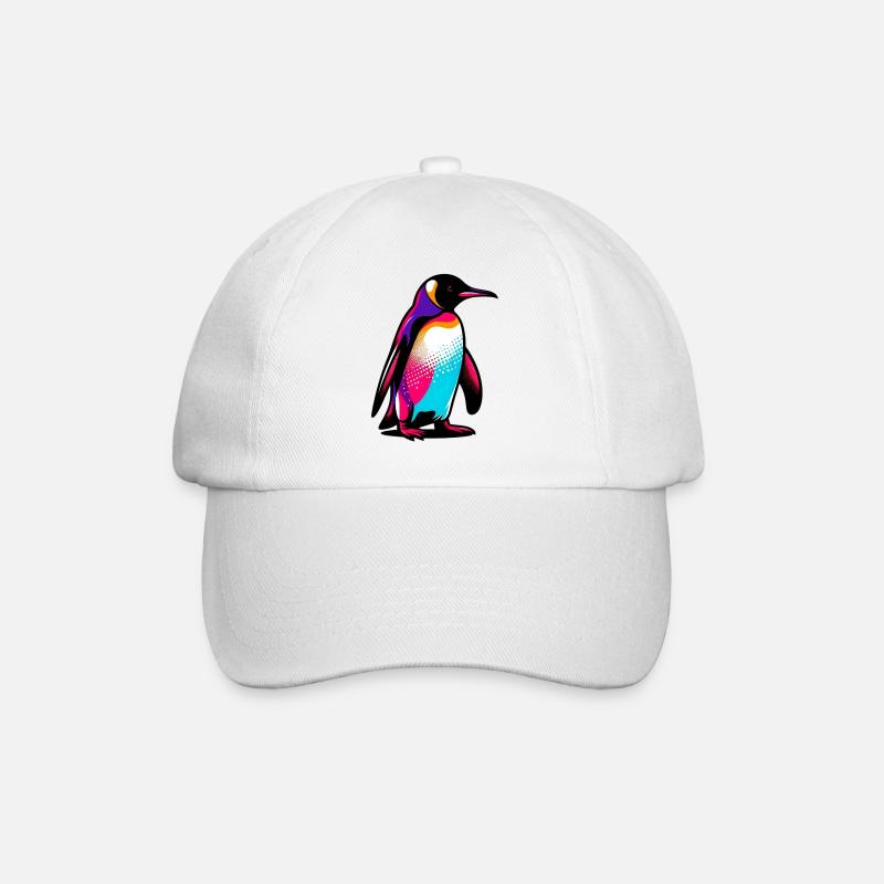 Pinguin - Baseballkappe - Weiß/Weiß