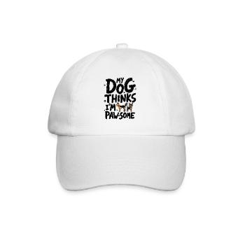 MY DOG THINKS I'M PAW-SOME - Baseball Cap - white/white - Front