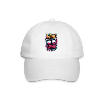 WINE IMPROVES WITH AGE, I IMPROVE WITH WINE. - Baseball Cap - white/white - Front