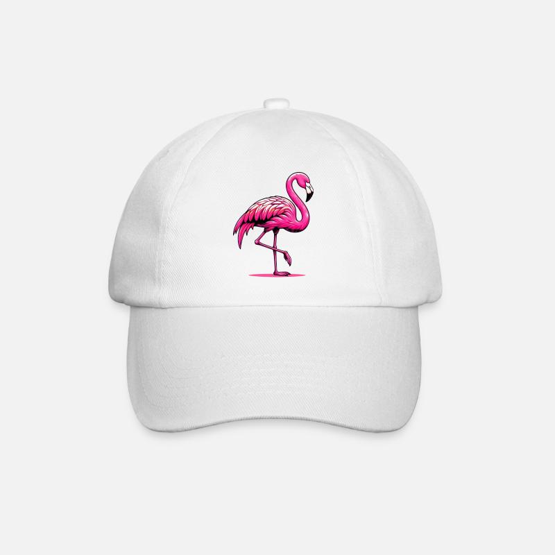 Flamingo - Baseballkappe - Weiß/Weiß
