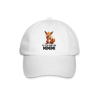 Fuchs Wald Tier Natur Ich höre immer nur Mimimi - Baseballkappe - Weiß/Weiß - Vorne