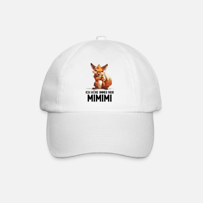 Fuchs Wald Tier Natur Ich höre immer nur Mimimi - Baseballkappe - Weiß/Weiß