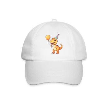 Dinosaur T-Rex Birthday Comic - Baseball Cap - white/white - Front