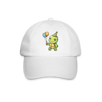 Turtle Birthday Comic - Baseball Cap - white/white - Front