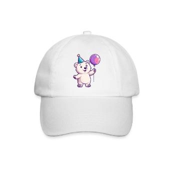 Polar Bear Birthday Comic - Baseball Cap - white/white - Front