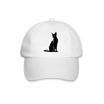 Abessiner Katze - Baseballkappe - Weiß/Weiß - Vorne