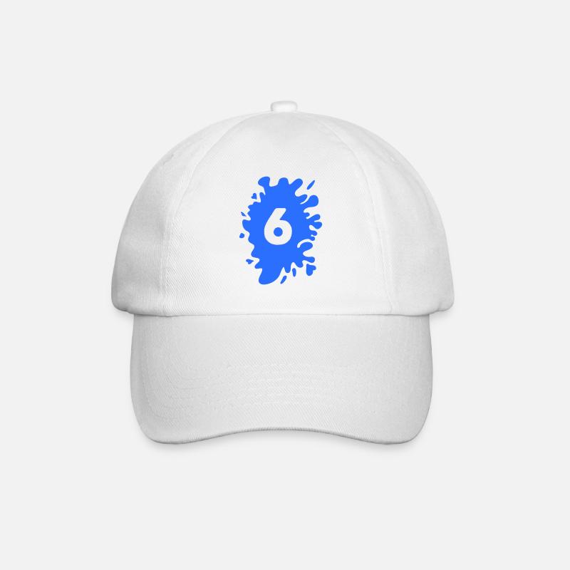 Klecks 6 - Baseballkappe - Weiß/Weiß