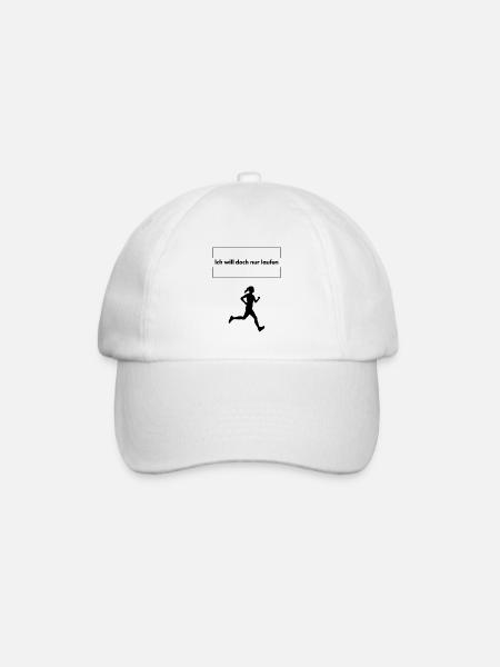 Ich will doch nur laufen - Baseballkappe - Weiß/Weiß