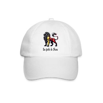 Mons lion flag design - Baseball Cap - white/white - Front