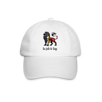 Liège Löwe Flaggen Design - Baseballkappe - Weiß/Weiß - Vorne