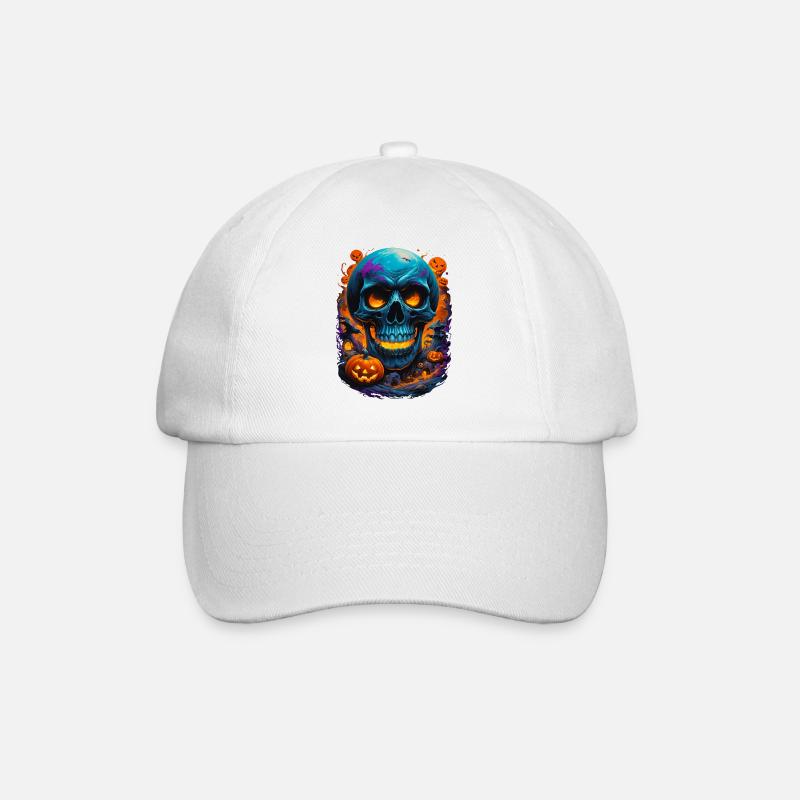 Halloween Skull - Baseballkappe - Weiß/Weiß