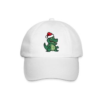 Krokodil Weihnachten - Baseballkappe - Weiß/Weiß - Vorne