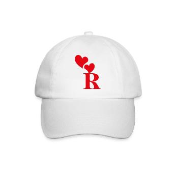 Letter r red heart - Baseball Cap - white/white - Front