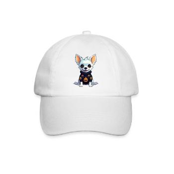 Chihuahua Hallooween Pullover - Baseballkappe - Weiß/Weiß - Vorne