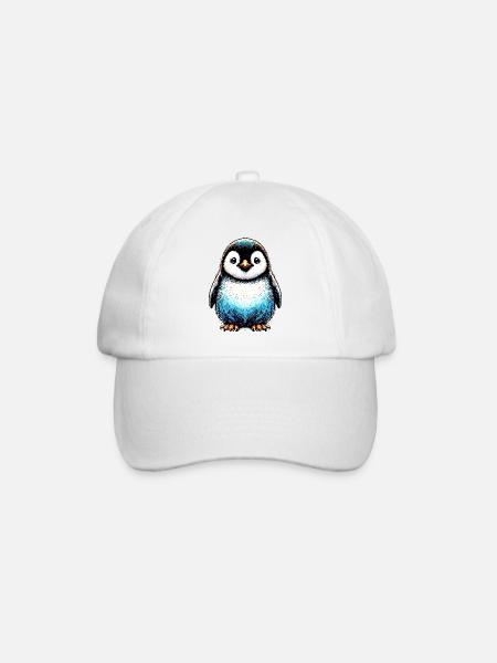 Pinguin - Baseballkappe - Weiß/Weiß