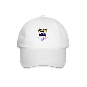 Super Mom - Liebevolle Mutter mit Baby Icons - Baseballkappe - Weiß/Weiß - Vorne