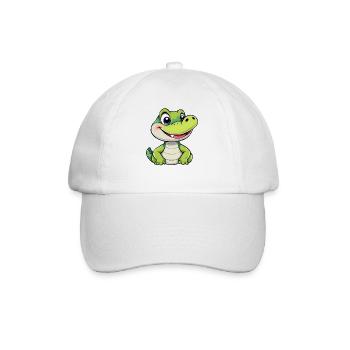 Smiling crocodile with Big Blue Eyes - Baseball Cap - white/white - Front