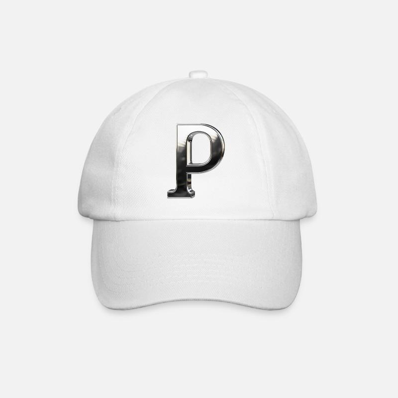 Chrome ,, P " Métallisé - Casquette classique - blanc/blanc