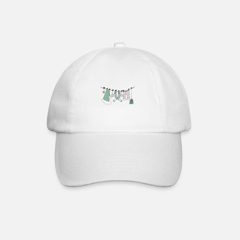 Die Wäscheleine vom Weihnachtsmann - Baseballkappe - Weiß/Weiß