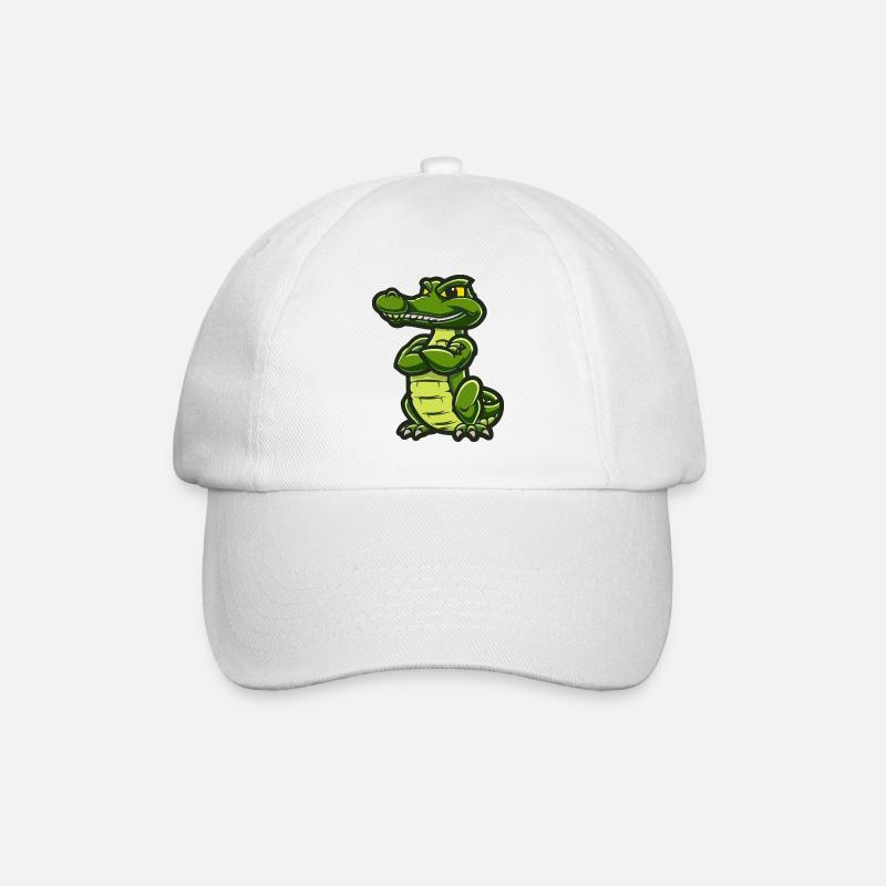 Alligator Comic - Baseballkappe - Weiß/Weiß