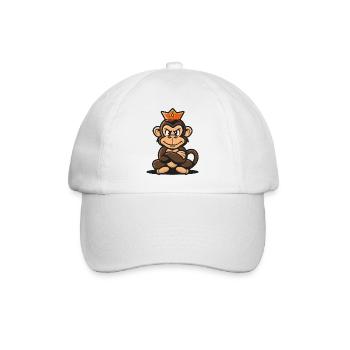 Monkey Cartoon Crown - Baseball Cap - white/white - Front
