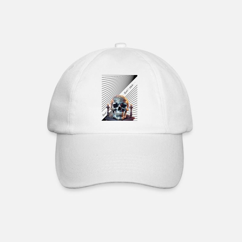 Hand Made Skull Ahead - Baseballkappe - Weiß/Weiß
