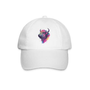 Buffalo Water Buffalo Africa Savannah Colorful Art - Baseball Cap - white/white - Front