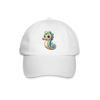 Mädchen Seepferdchen - Baseballkappe - Weiß/Weiß - Vorne