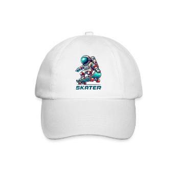 Astronaut Skateboard - Baseball Cap - white/white - Front